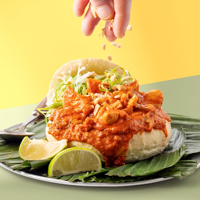 Bunny chow et poulet moambe